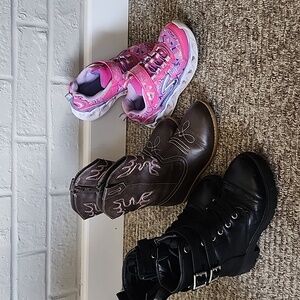 Size 11 toddler girls boots and gymshoes lot of 3